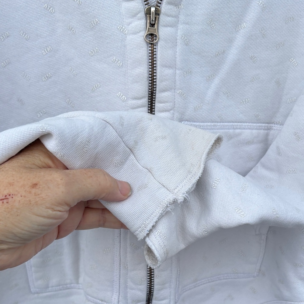 ATM Anthony Thomas Melillo Ladies Off White Pockets hood full Zip-Up Jacket-S - Picture 8 of 10